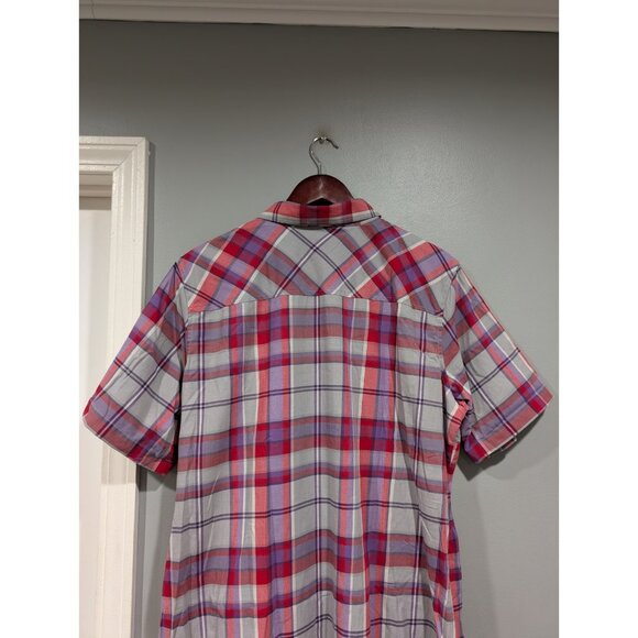 Alaskan Hardgear Duluth Trading Co Women's Plaid Short-Sleeved Shirt Dress Sz XL - Picture 15 of 16